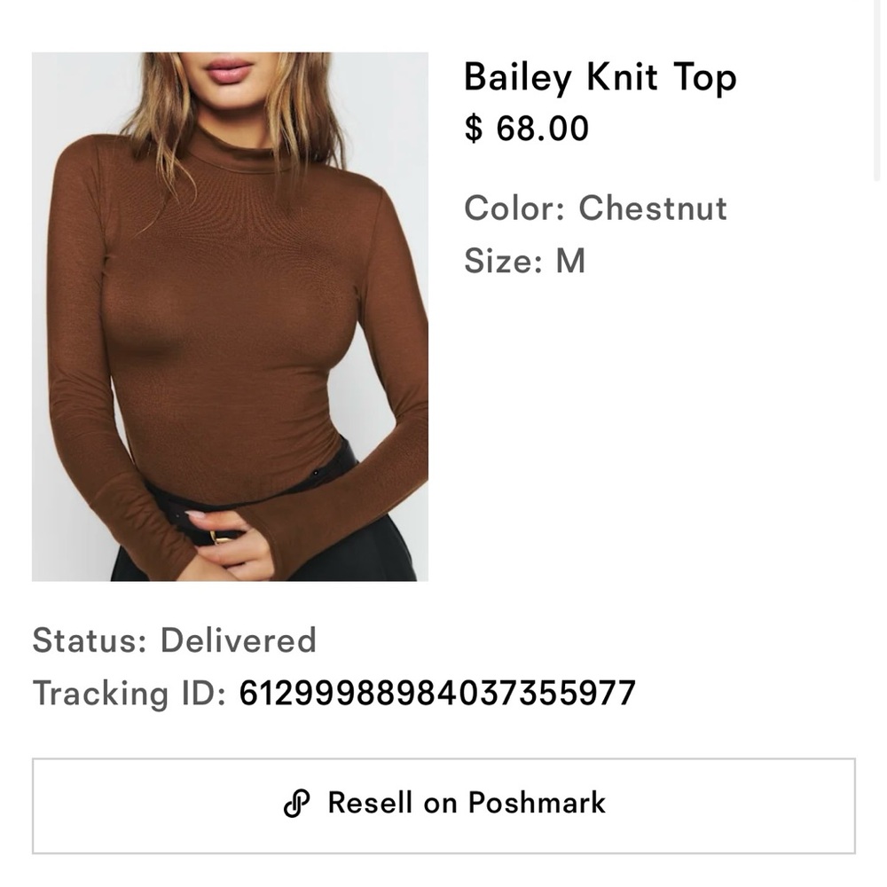 Reformation Bailey Knit Top, Chesnut